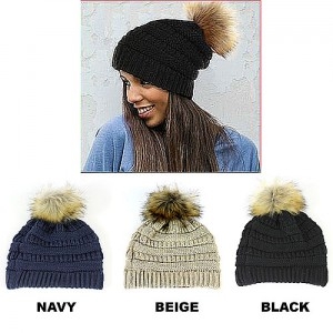 Beanie Caps - Knitted with Pom Pom @Fashion-bag.com