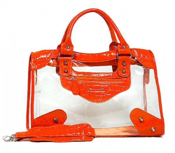 57% off Clear PVC Tote Bag w/ Croc Embossed Patent Leather-like Trim (BG-CLR001OG) $29.95 - BagSteals.com - Bag Deals of the Day