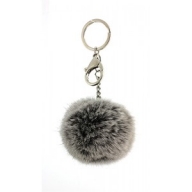 Key Chain - Rabbit Fur Pom Pom - Gray
@Fashion-bag.com - Key Chains