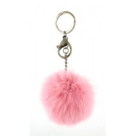 Key Chain - Rabbit Fur Pom Pom - Pink @Fashion-bag.com - Key Chains