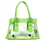58% off Clear PVC Tote Bag w/ Croc Embossed Patent Leather-like Trim (BG-CLR002GN) $24.95 - BagSteals.com - Bag Deals of the Day - Handbags