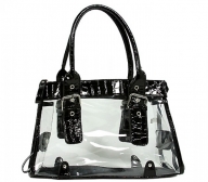 58% off Clear PVC Tote Bag w/ Croc Embossed Patent Leather-like Trim (BG-CLR002BK) $24.95 - BagSteals.com - Bag Deals of the Day - Handbags