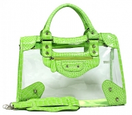57% off Clear PVC Tote Bag w/ Croc Embossed Patent Leather-like Trim (BG-CLR001GN) $29.95 - BagSteals.com - Bag Deals of the Day - Handbags