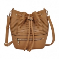 $39.99 - Draw String Bucket Bag w/ Detachable Shoulder Strap - Camel @Fashion-bag.com - Your Handbags, Purses and Accessories Store. - Handbags