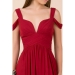 $98 Cold-shoulder With Slip Skirt Long Chiffon Dress @FashionGoGo.com
