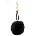 $14.99 Fur Pom Pom Key Chain w/ Rhinestone Accent Braided String - Black @Fashion-bag.com