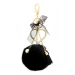 $12.99 Fur Pom Pom Key Chain w/ Rhinestone Accent Heart Charm @Fashion-bag.com