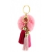 Key Chain - Rabbit Fur Pom Pom w/ Tassel - Pink @Fashion-bag.com