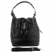 $44.99 - Drawstring Bucket Bags w/ Perforated Design - Black - Designer Inspired @HandbagsGoGo.com